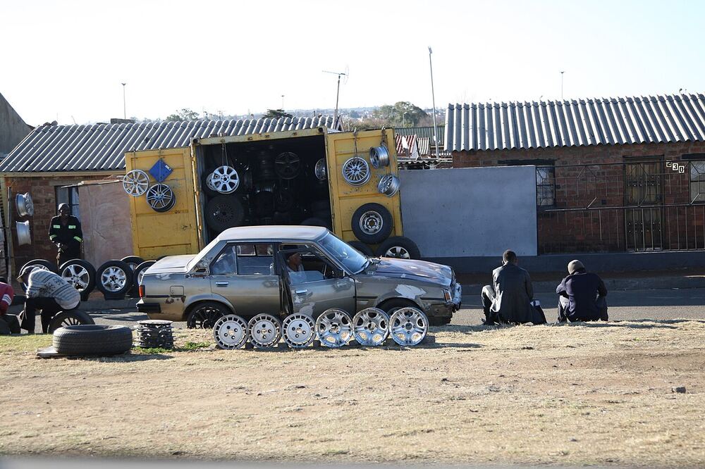A mechanic workshop in Soweto, South Africa